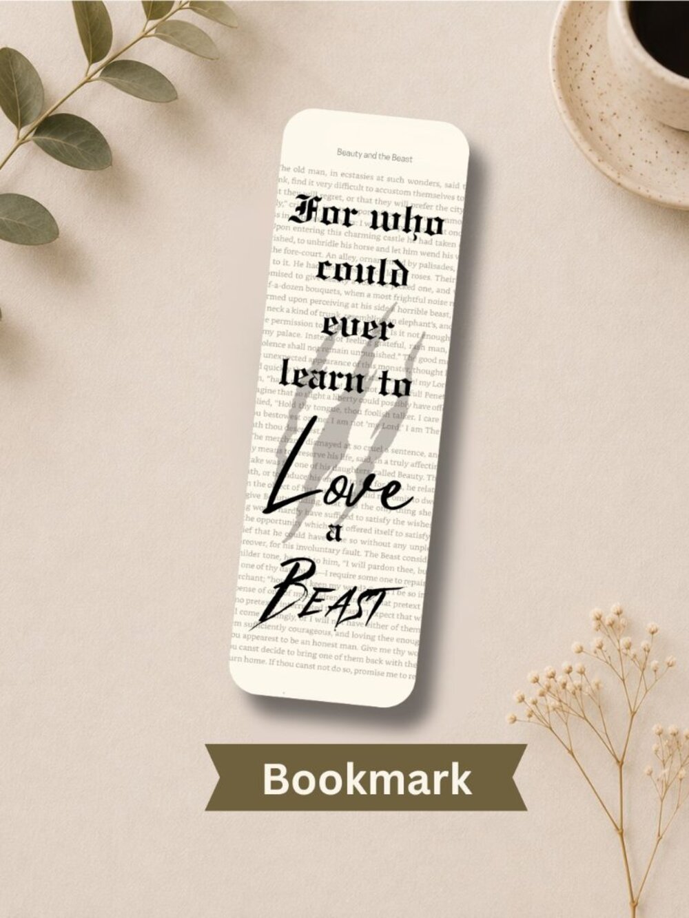 Beauty and the Beast Book Page Bookmark